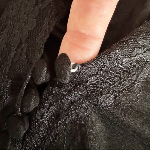 Vintage Y2K whimsigoth Black Lace Cardigan witch fairy goth grunge boho S M 882 - Picture 9 of 12